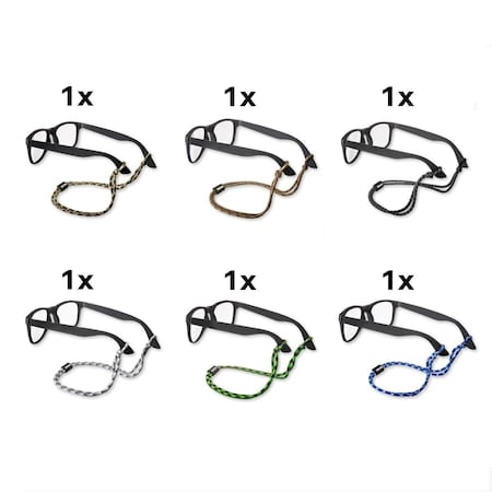 Marson Carson Paracord Eyewear Retainers, Assorted Color, 6PK EX-50AS